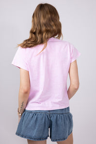 Michigan Cherry Graphic T-Shirt for Women in Pink