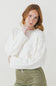 Cable Knit Crop Sweater for Women in Ivory