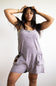 Mineral Washed Onesie Romper for Women in Black 