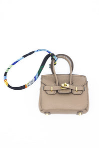 Mini Purse Charm in Taupe