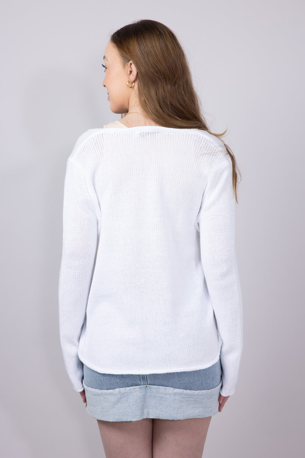 Miracle Beach Lightweight Sweater for Women in Ivory Beige