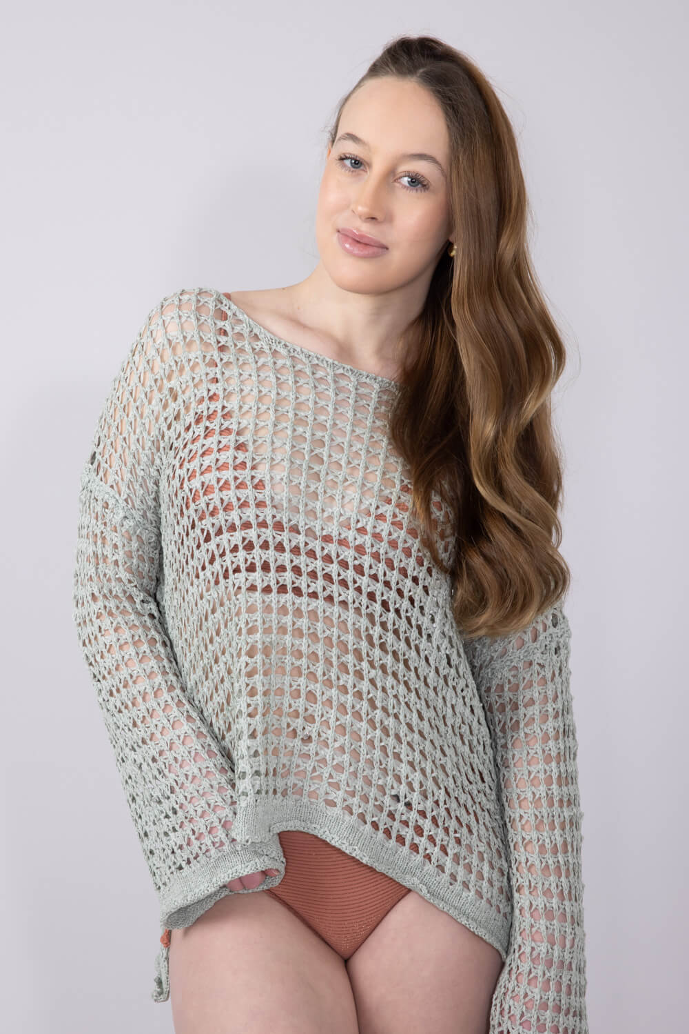 Miracle Crochet Sweater for Women in Sage