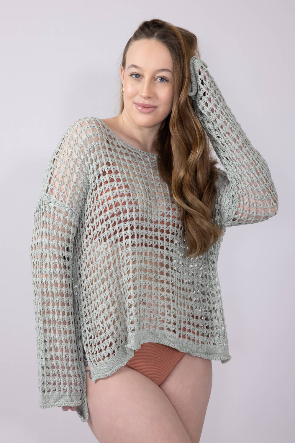 Miracle Crochet Sweater for Women in Sage