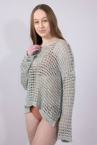 Miracle Crochet Sweater for Women in Sage
