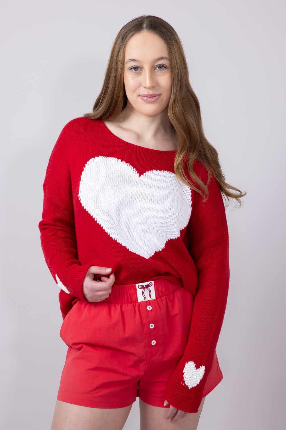 Miracle Heart Sweater for Women in Red