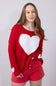 Miracle Heart Sweater for Women in Red