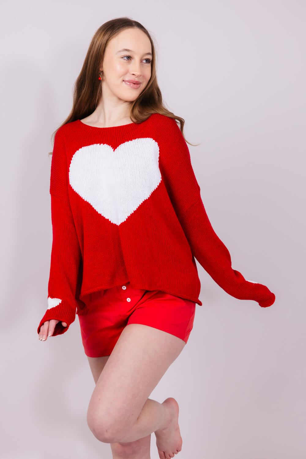 Miracle Heart Sweater for Women in Red