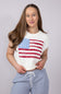 American Flag Sweater for Women in Off White