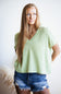 Urban Ribbed Knit Top for Women in Pistachio