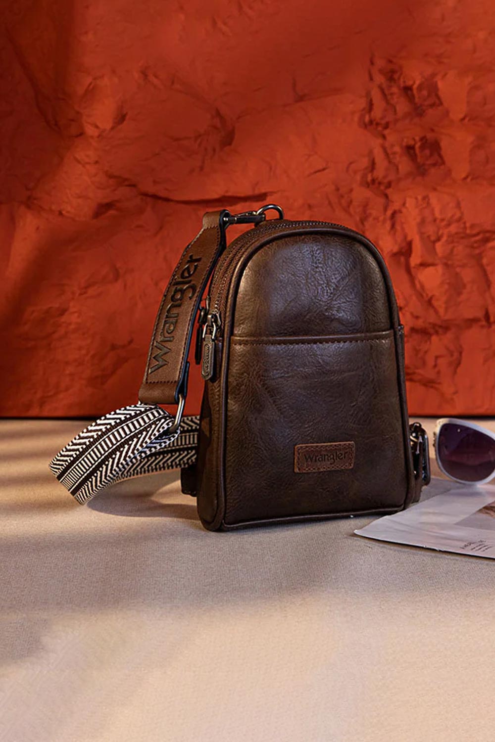 Wrangler Crossbody Sling Bag for Women in Brown