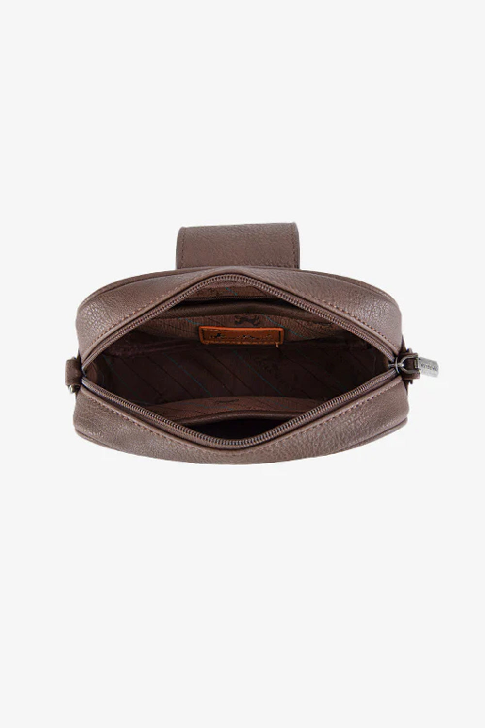 Tooled Concho Small Crossbody Bag for Women in Coffee 