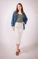 Mustard Seed Drawstring Waist Slit A-Line Skirt for Women in Oatmeal