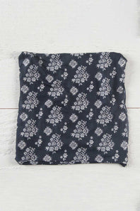 Natural Life Half Boho Bandeau Headband in Black Cream Floral