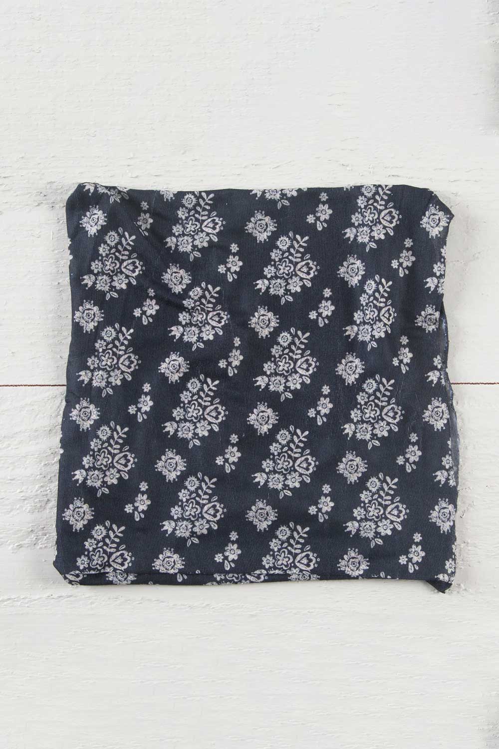 Natural Life Half Boho Bandeau Headband in Black Cream Floral