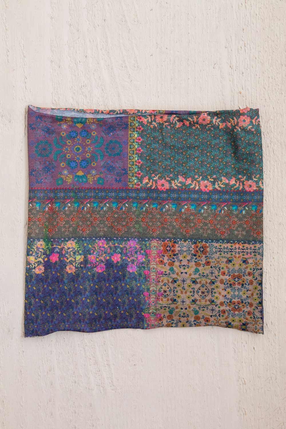 Natural Life Half Boho Bandeau Headband in Dark Patchwork | BBW331