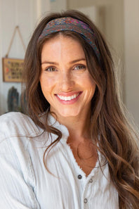 Natural Life Half Boho Bandeau Headband in Dark Patchwork