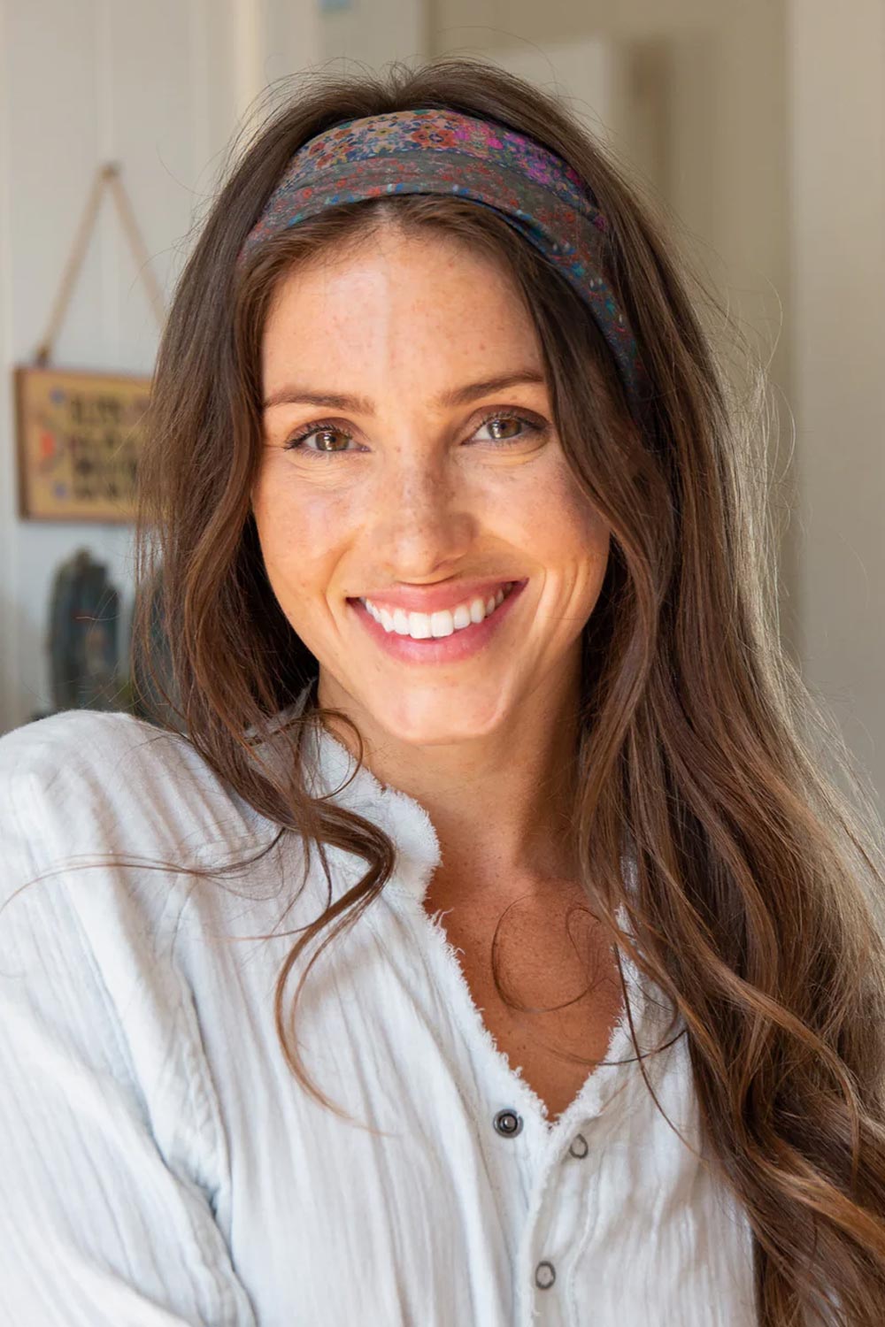 Natural Life Half Boho Bandeau Headband in Dark Patchwork