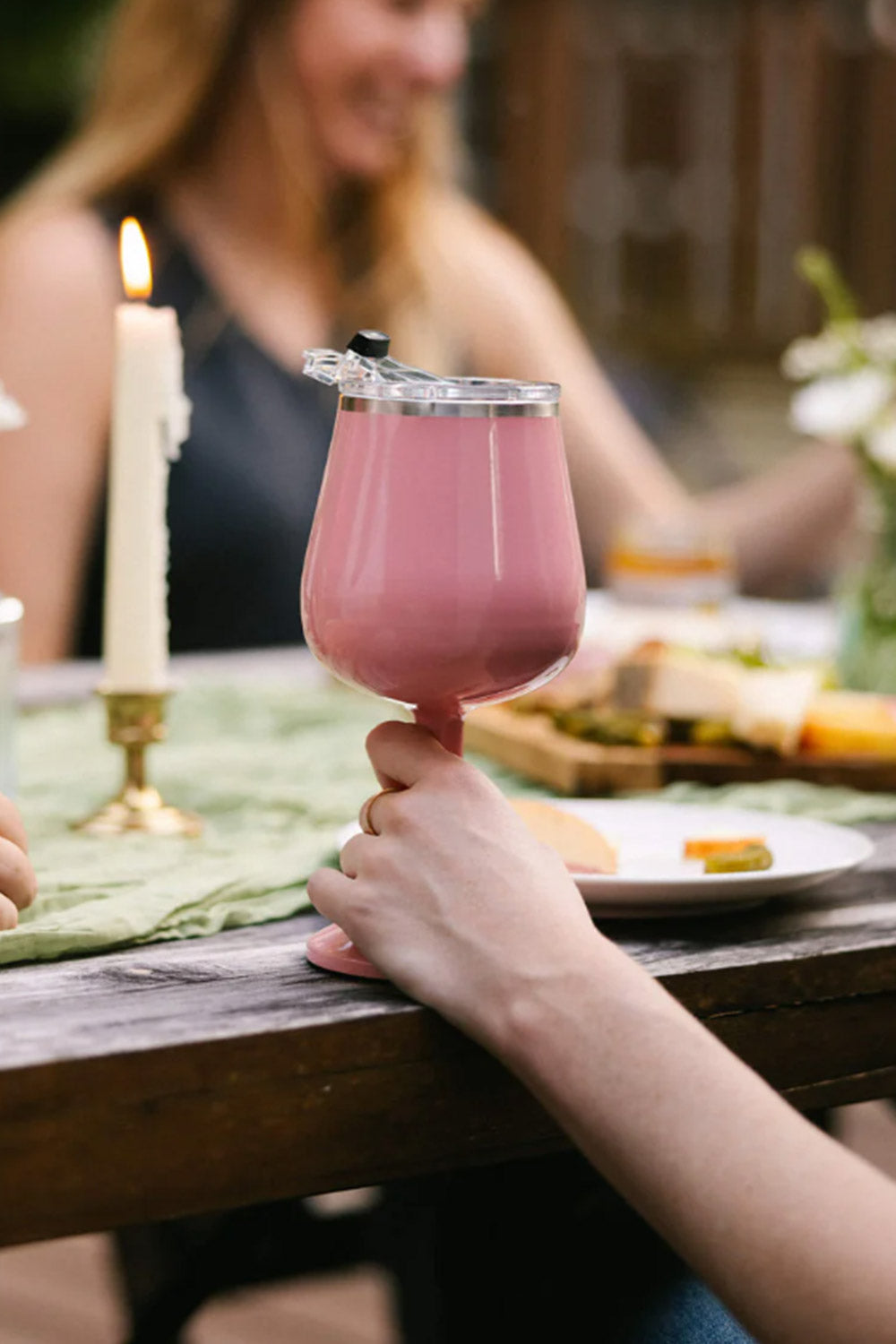 ORCA Vino 15OZ Insulated Wine Glass in Rose