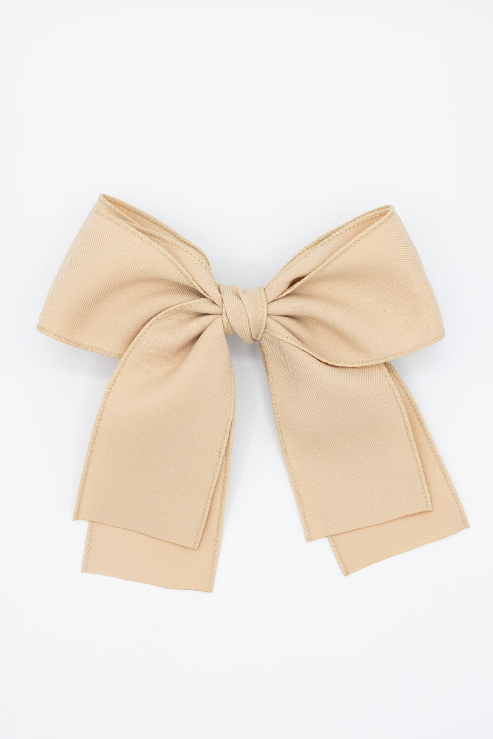 Overlock Stitch Bow in Beige