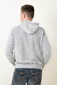 Mineral Wash Hoodie for Men in Grey
