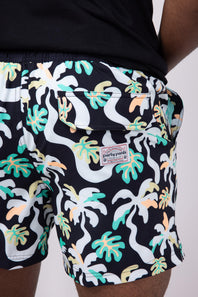 Party Pants Palm Melt Swim Shorts for Men in Black