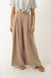 Pintucked Flowy Wide Leg Pants for Women in Taupe