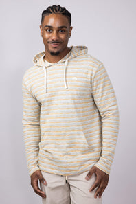 Quiksilver Stripe Slub Hoodie for Men in Golden Haze