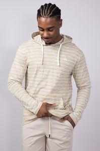 Quiksilver Stripe Slub Hoodie for Men in Golden Haze