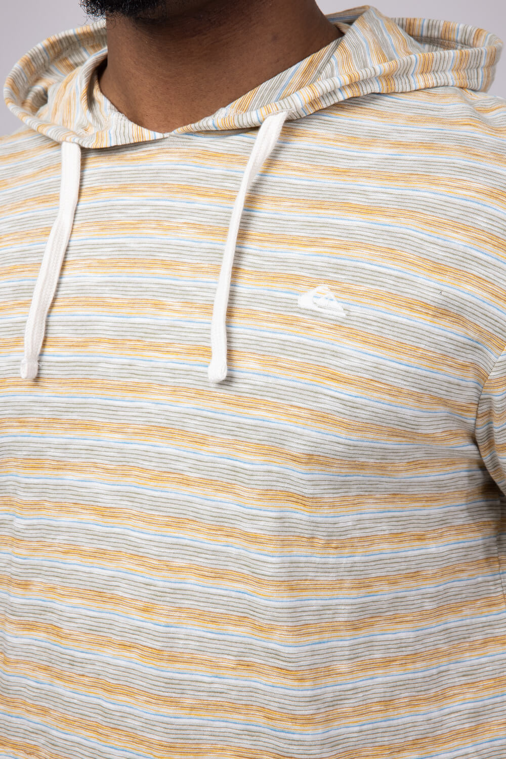 Quiksilver Stripe Slub Hoodie for Men in Golden Haze
