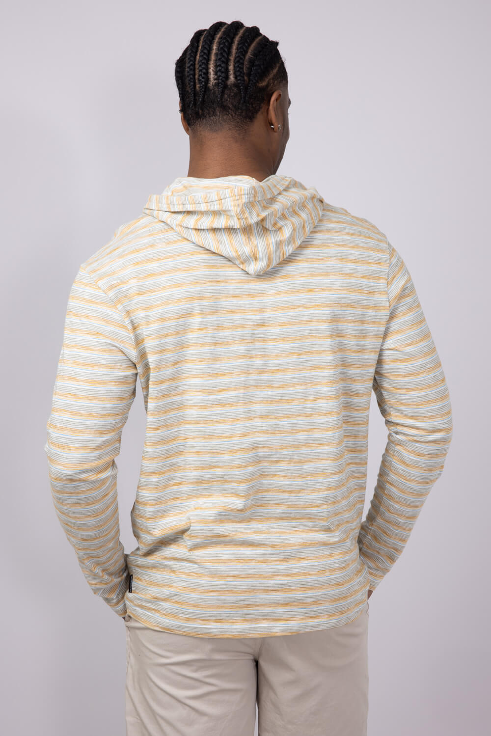 Quiksilver Stripe Slub Hoodie for Men in Golden Haze