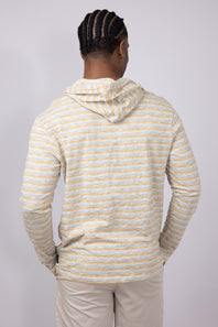 Quiksilver Stripe Slub Hoodie for Men in Golden Haze