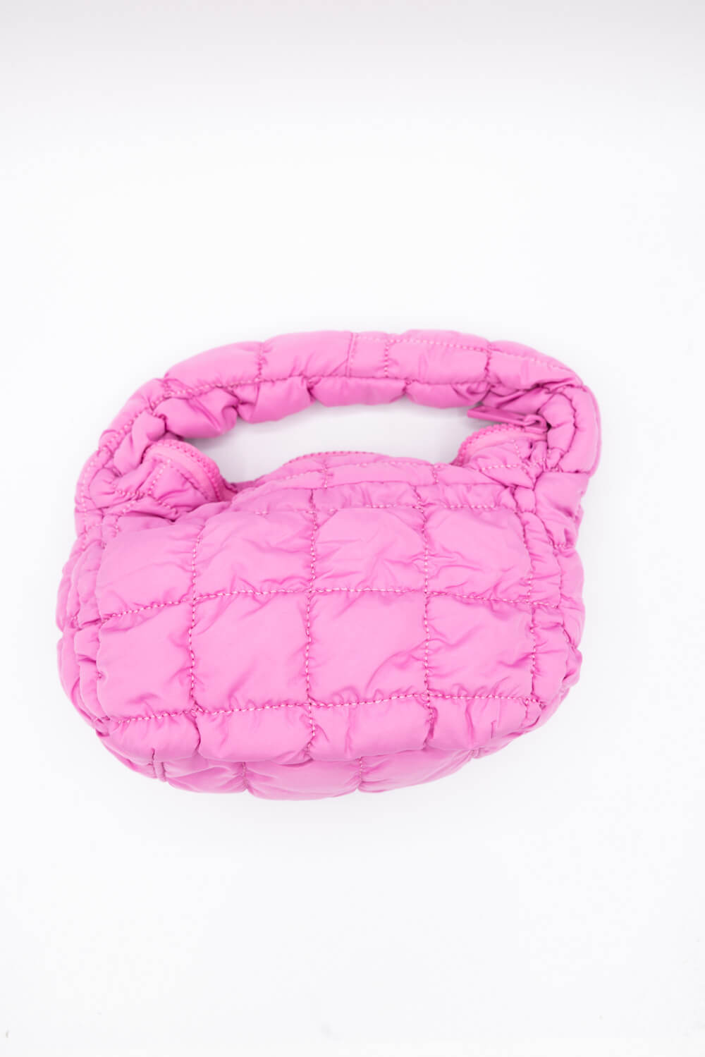 Quilted Puffer Mini Bag for Women in Bubble Gum Pink