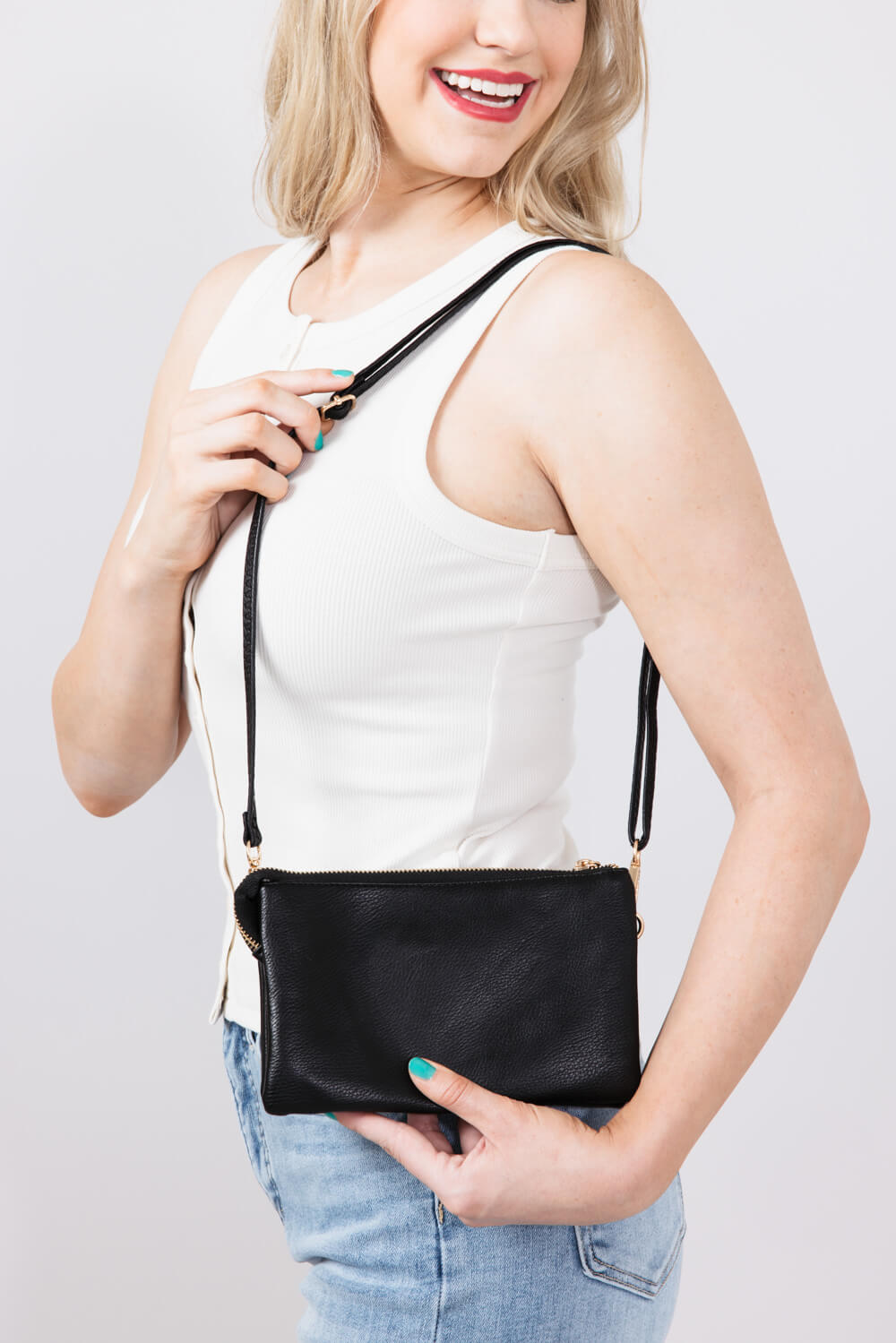 Riley Crossbody Wristlet for Women in Black
