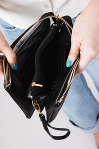 Riley Crossbody Wristlet for Women in Black