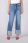 Risen Jeans High Rise Cuffed Wide Leg Jeans for Women