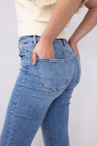 Risen Jeans Mid Rise Flare Jeans for Women