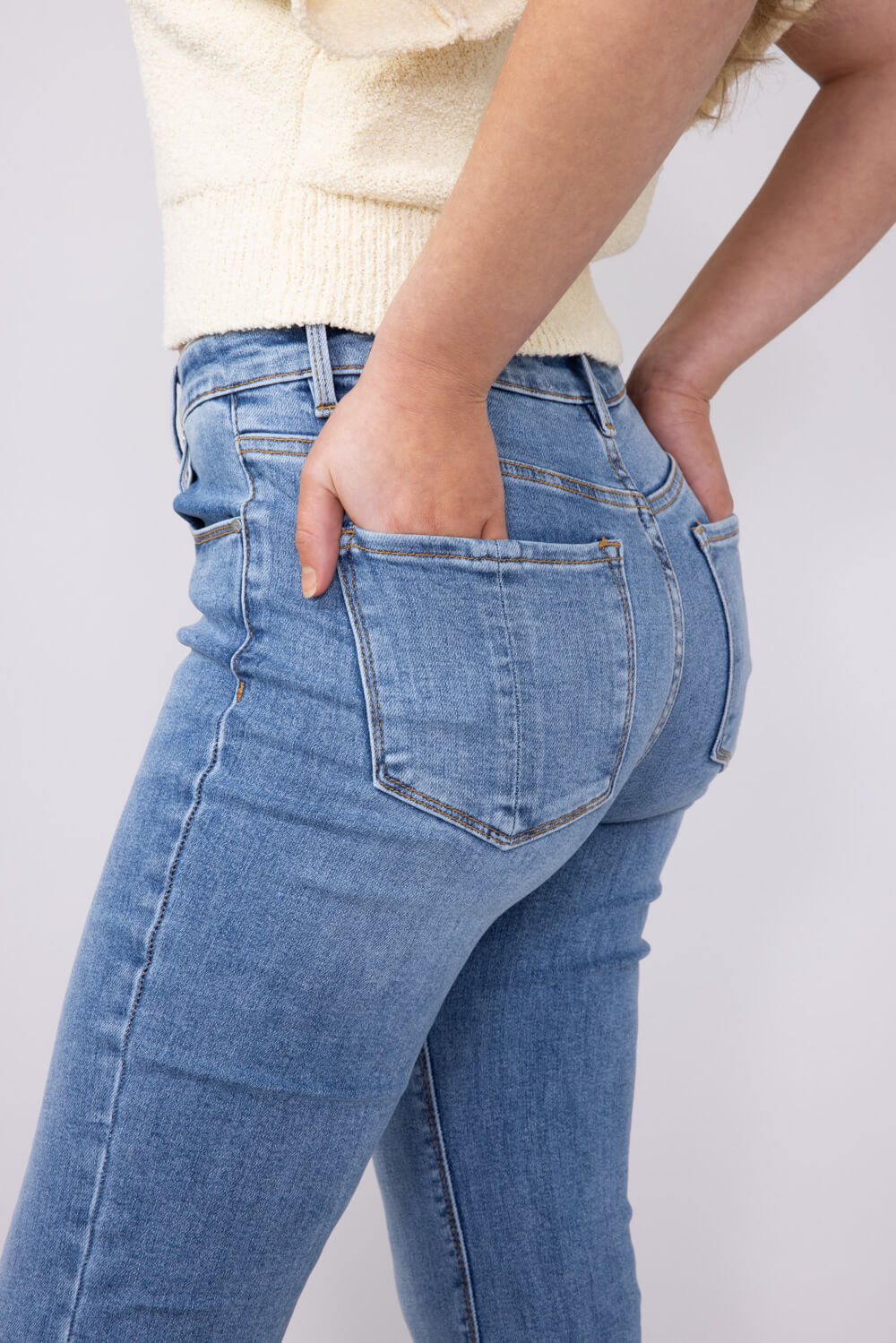 Risen Jeans Mid Rise Flare Jeans for Women