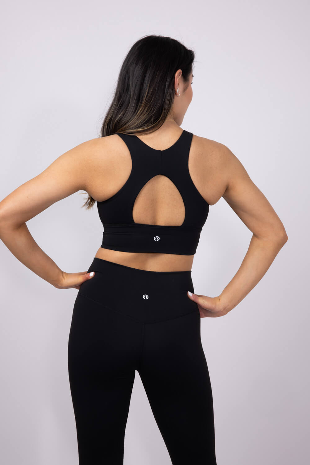 Ruched Racerback Bra for Women in Black
