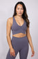 Ruched Racerback Bra for Women in Charcoal