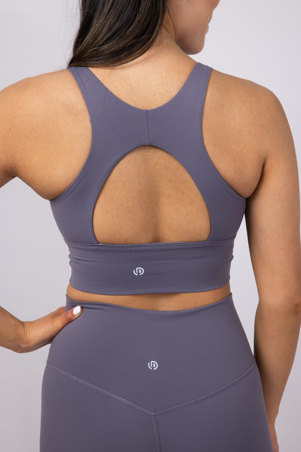 Ruched Racerback Bra for Women in Charcoal