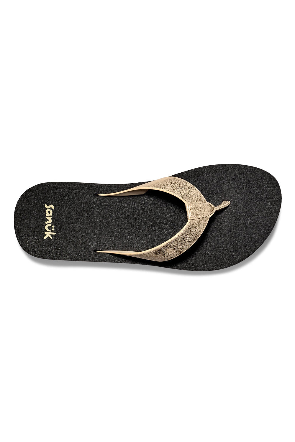 Sanuk Highland Metallic Heeled Flip Flops for Women in Champagne