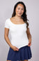 Seamless Double Layer Knit T-Shirt for Women in White