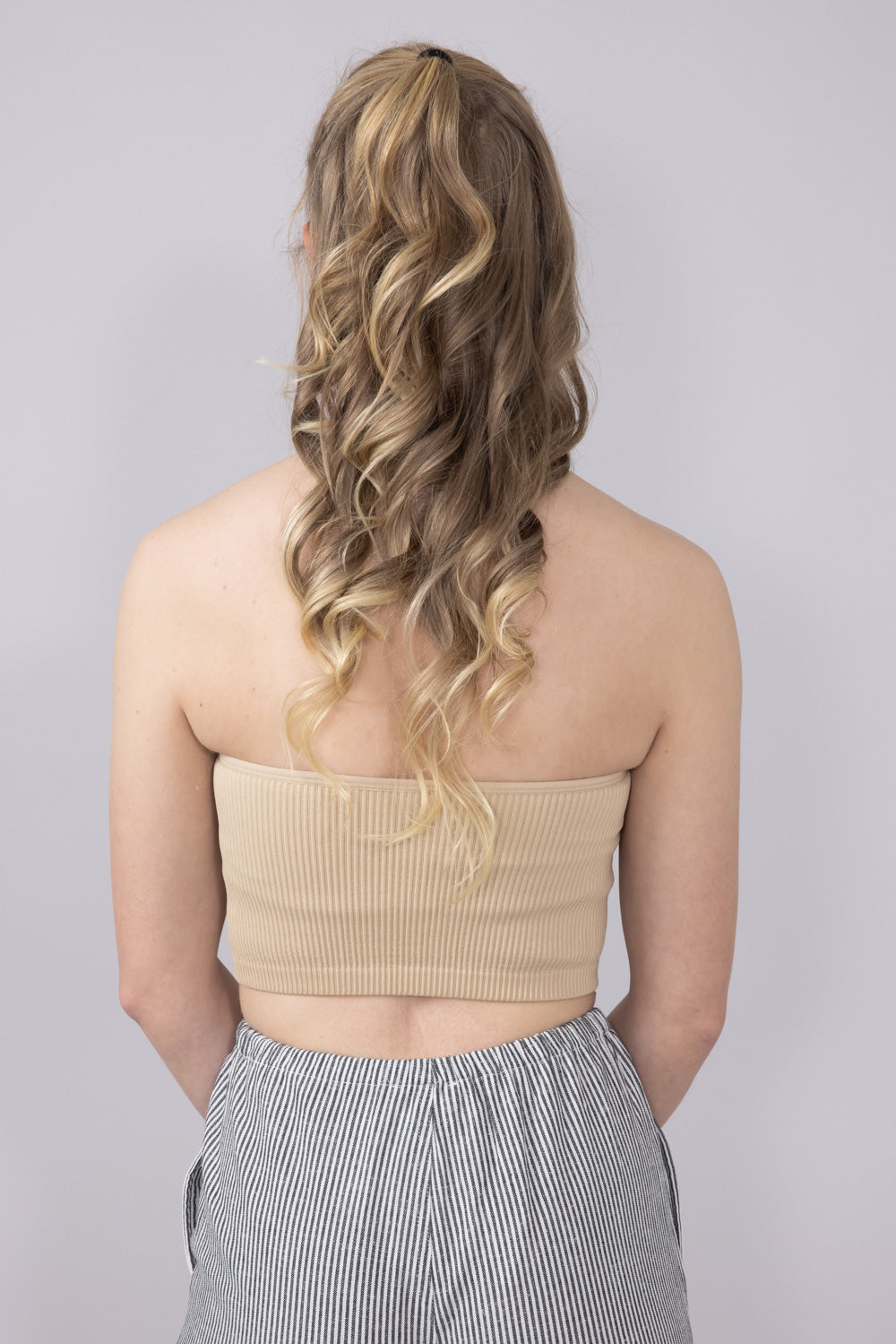 Moa Moa Seamless Ribbed Bandeau for Women in Nude