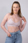 Lace Sheer Layering Top for Women in Pink