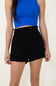 Crosshatch Rayon Shorts for Women in Black