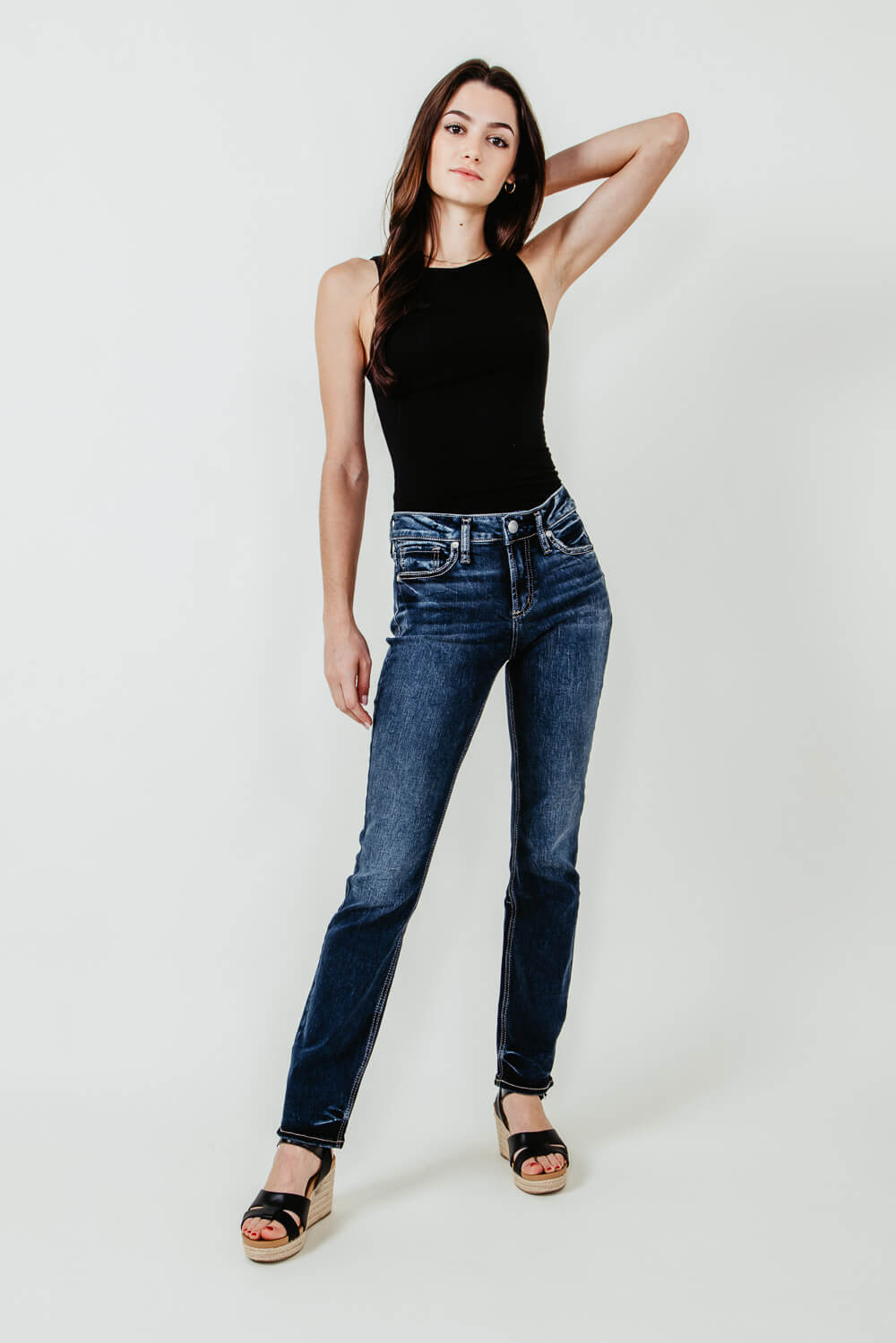 Silver Jeans Suki Mid Rise Straight Jeans for Women
