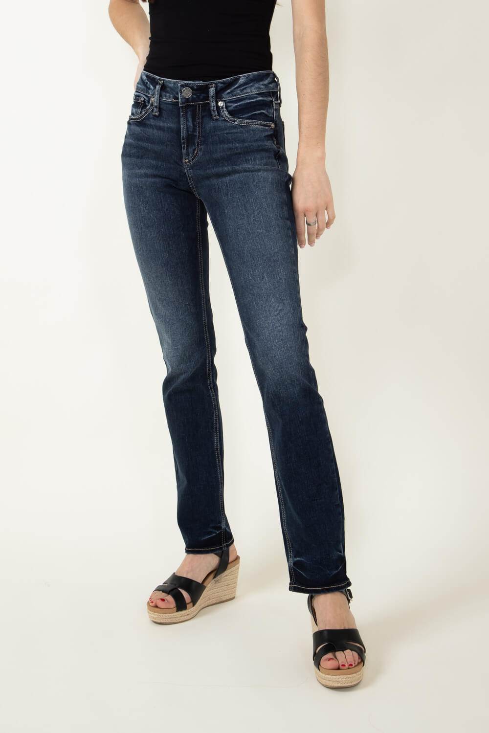 Silver Jeans Suki Mid Rise Straight Jeans for Women