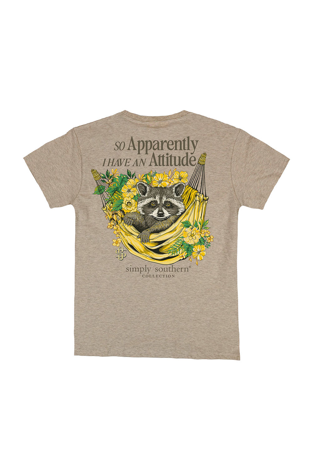 Simply Southern Plus Size Attitude T-Shirt for Women in Oat Heather