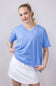 Womens Simply Southern Basic V-Neck Slub T-Shirt for Women in Blue 
