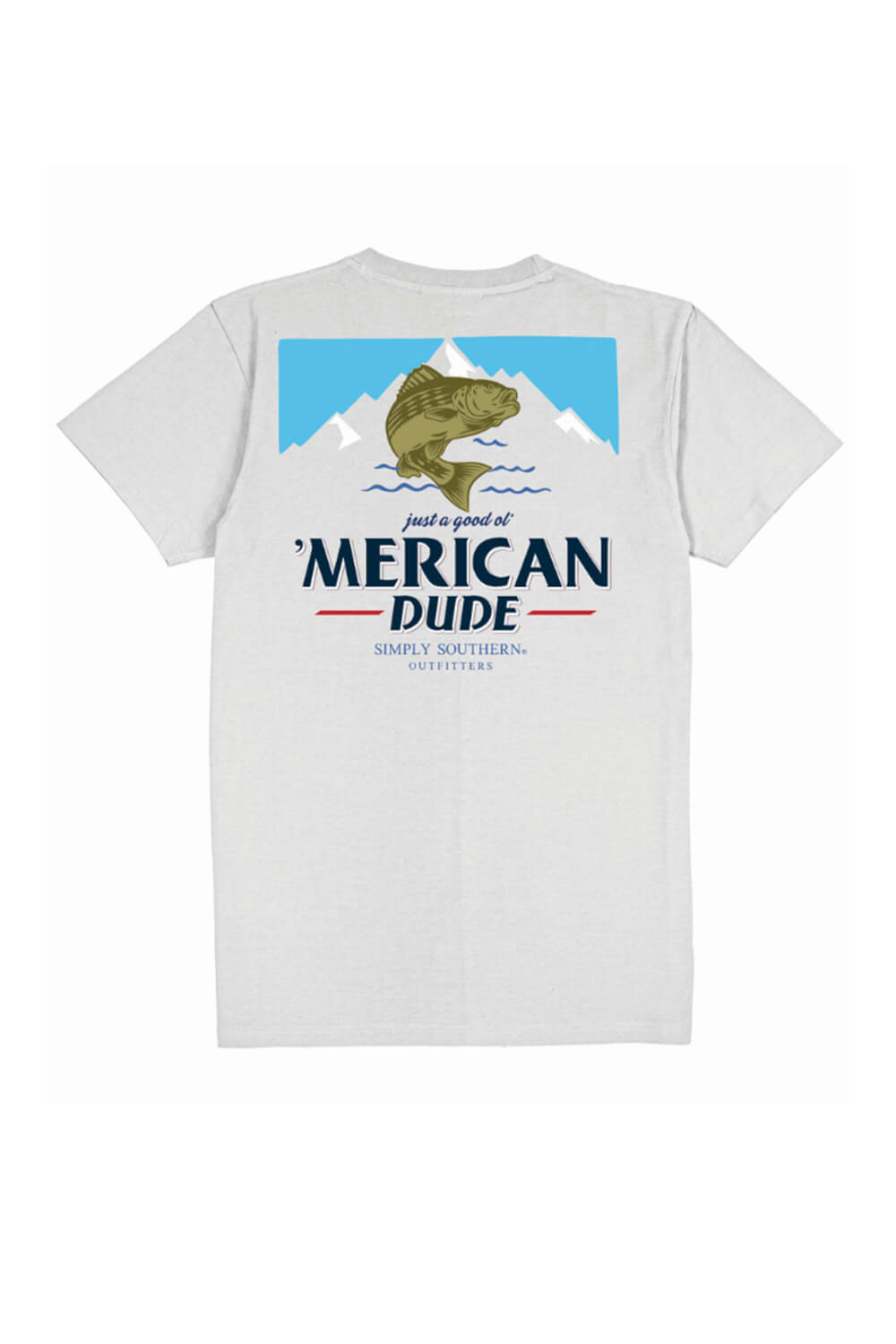 Mens Simply Southern Shirts Bass T-Shirt for Men in Grey